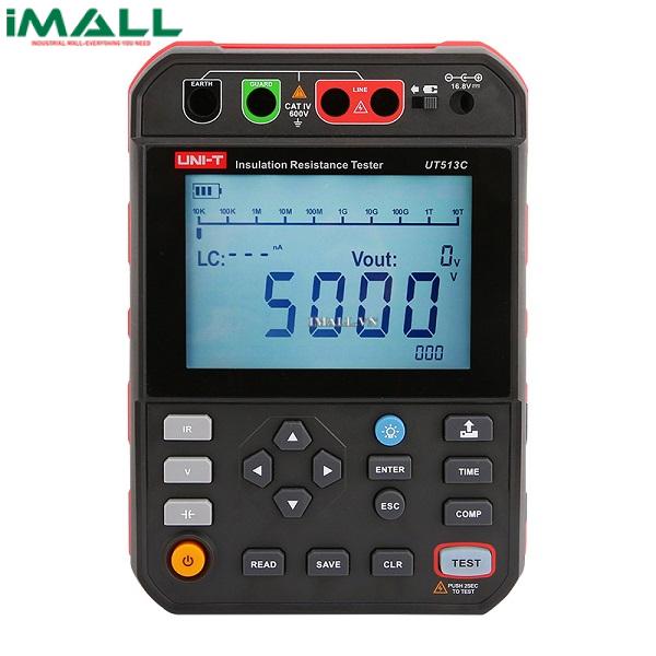 Máy đo điện trở cách điện (5000V, 5.00TΩ, 15.0uF, Bluetooth) UNI-T UT513C