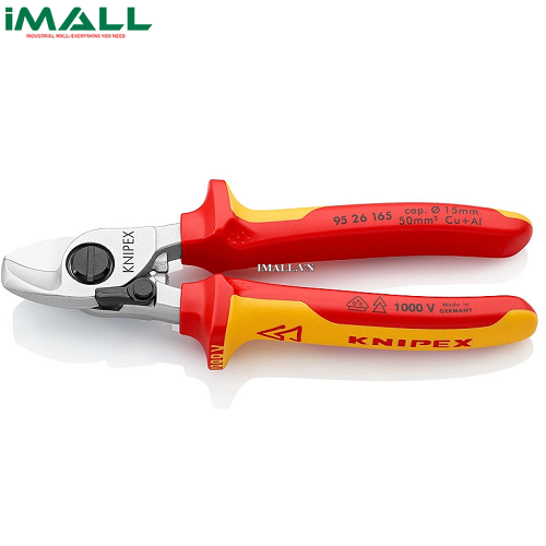 Kìm Cắt Cáp Điện Đồng Nhôm Ø15mm Cách Điện 1000 Volt Knipex 95 26 165