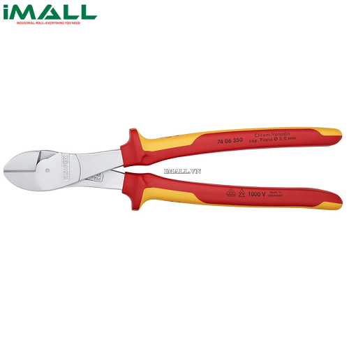 Kìm Cắt Thân Chéo cách điện 1000V (250mm) Knipex 74 06 2500