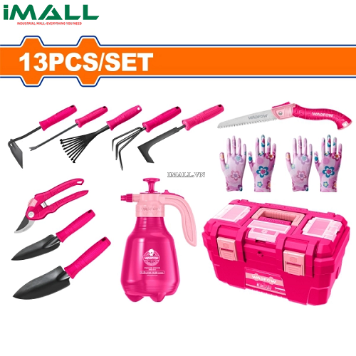 Bộ 13 món dụng cụ làm vườn (hồng) Wadfow WHS54130