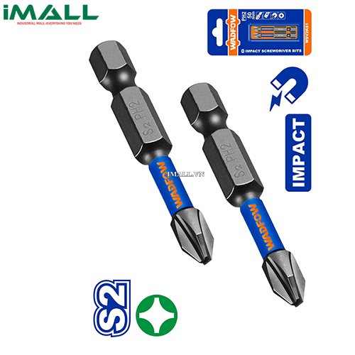 Bộ 2 Mũi bắt vít đóng PH2 50mm Wadfow WSV2K610
