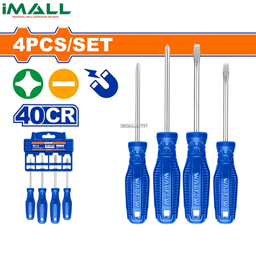 Bộ 4 tua vít dẹp & bake Wadfow WSS22040
