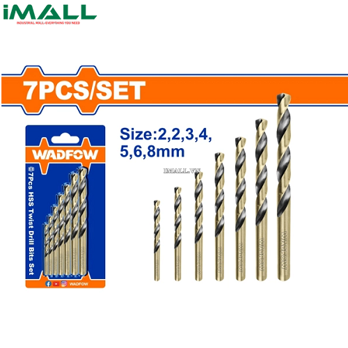 Bộ 7 mũi khoan xoắn ốc HSS Wadfow WTD3K010