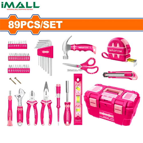 Bộ 89 món dụng cụ cầm tay (hồng) Wadfow WHS3B890